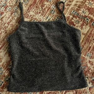 Sparkle Glitter black tank top